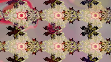 Küçük renkli çiçekler. Küçük çiçekte güzel bir desen. Motley illüstrasyonu. Bej çiçekli bahar çiçekleri. Moda baskıları için zarif bir şablon.