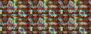 Renkli çizim kalıbı. Çiçek arkaplan. Çiçek duvar kâğıdı. Raster illüstrasyonu. Kahverengi renkli şirin tekstil.