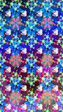 Nazik, narin çiçek arkaplanı. Çiçekli karalama şeklinde Raster çiçek deseni. Mavi renkte çiçekler.