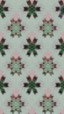 Eski usul küçük çiçekli şirin bir eskiz deseni. Moda arka planında parlak buketler. Raster illüstrasyonu. Kumaş, duvar kâğıdı ve kağıda yazdırmak için gelişen arkaplan.