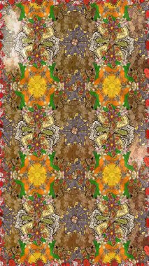 Küçük çiçekteki sevimli çiçek deseni. Kahverengi renkte çiçekler.