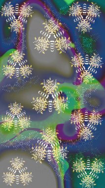 Raster düz çiçek çizim deseni. Gri renkli çiçekler. Tasarım hediye paketi, tebrik kartları, posterler ve afiş tasarımı.