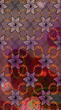 Çiçek desenli eskiz. Gömlek baskısı için çiçek boyası. Kahverengi renkte çiçekler.