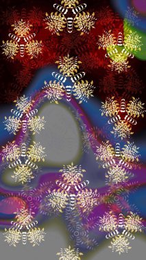 Gri renkli etnik çiçekli zarif eskiz deseni. Raster Çiçek İllüstrasyonu güzel tekstil..