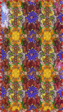 Raster illüstrasyonu. Çizim çiçek deseni duvar kâğıdı olarak kullanılabilir. Kahverengi renkte çiçekler.