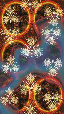 Raster illüstrasyonu. Kahverengi renkli çiçekler. Küçük çiçekte sevimli çiçek deseni var..