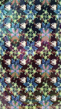 Mavi renkli çiçekler. Kumaş desenli papatya çiçekleri ayrıntıları.