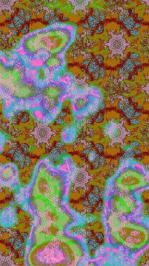 Küçük yeşil çiçeklerle oldukça eski bir besin torbası deseni. Tekstil, kumaş, kapaklar, duvar kağıtları, baskı, paket, koleksiyon defteri, örgü, dekupaj için çiçek arkaplanı..