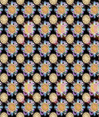 Çiçekli karalama şeklinde Raster çiçek deseni. Nazik, narin çiçek arkaplanı. Siyah ve bej renkli çiçekler.