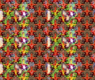 Çiçekler suluboya eskiz deseni. Raster Stili kumaş deseni.