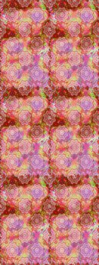 Pembe ve nötr kıvırcık çiçekler pembe ve nötr renklerde şekillenir. Klasik çiçek tasarımı elementleri. Raster illüstrasyonu.