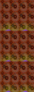 Raster illüstrasyonundaki çiçek desenli çizim. Kahverengi renkte çiçekler.