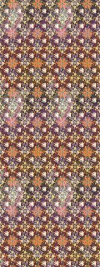 Raster illüstrasyonu. Kahverengi renklere karalamalar çizilmiş çiçek deseni.