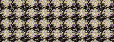 Küçük çiçekteki sevimli çiçek deseni. Bir sürü siyah ve soyut çiçekli tropik eskiz deseni. Varicoloblack Raster çizimi.