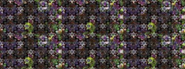 Siyah renkte zarif çiçek buketi suluboya. Düz Çiçek Elementleri Tasarımı. Raster illüstrasyonu. Renkli Bahar Teması çizim şablonu.