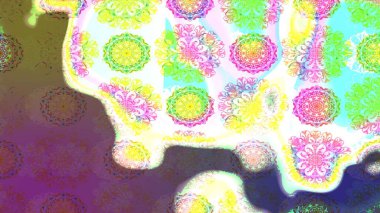 Raster illüstrasyonu. Ultraviyole kumaş deseni. Organik motif arka planı. Çizim deseni.