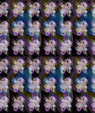 Raster illüstrasyonu. Küçük çiçekteki sevimli çiçek deseni. Raster deseni. Nazikçe, yaz çiçekleri mavi renklerde.