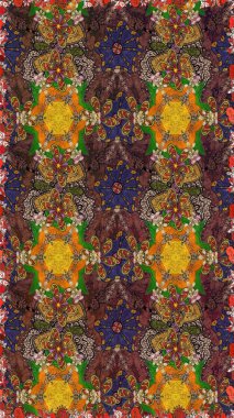 Hediye ambalaj kağıdı, tebrik kartları, posterler ve pankart tasarımı. Raster düz çiçek çizim deseni. Kahverengi renkte çiçekler.