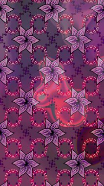 Tekrar eden çiçek arkaplanı, zarif mor çiçek duvar kağıdı. Mor renkler üzerine çiçek desenli çizimler, el yapımı papatyalar, papatyalar..