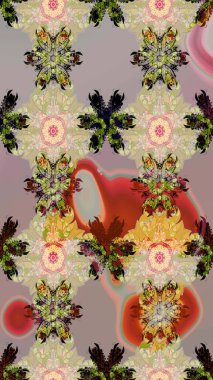 Çiçek deseni duvar kağıdı, desen dolguları ve web sayfası arka planı için kullanılabilir. Şekil verilmiş çiçeklerle eskiz deseni. Süslü zentangle çizim dokusu, soyut çiçeklerle süslenmiş..