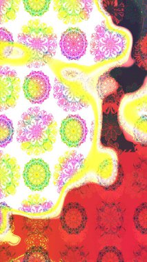 Raster çiçek desenleri çiziyor. Vadinin sarı renkli çiçekleri.