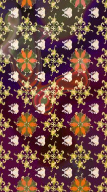 Küçük çiçekteki sevimli çiçek deseni. Kahverengi renkte çiçekler.