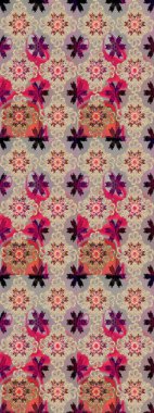 Bej renkli kıvırcık çiçekler bej renklerde şekillenir. Raster illüstrasyonu. Klasik çiçek tasarım elementleri.