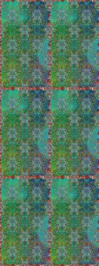 Yumuşak, bahar çiçekli arka plan. Çiçekli karalama şeklinde Raster çiçek deseni. Yeşil ve mavi renkte çiçekler.