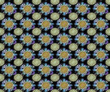 Çiçekli karalama şeklinde Raster çiçek deseni. Nazik, yaz çiçekleri siyah renklerde. Raster illüstrasyonu.