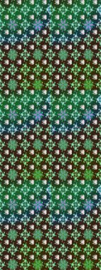 3D çiçekler, eskiz. Yeşil renklerde. Raster illüstrasyonu.