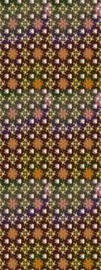 Kahverengi üzerine çiçekler. Suluboya, elle çizilmiş. Raster hisseleri. Taslak arkaplan deseni.