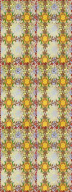 Raster illüstrasyonu. Tarafsız ve bej renkli kıvırcık çiçekler nötr ve bej renklerde şekillenir. Klasik çiçek tasarım elementleri.