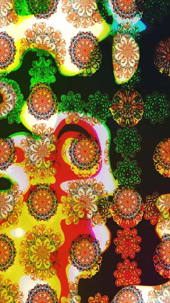 Raster güzel kumaş deseni çiziyor. Renkli Bahar Teması eskiz kalıbı. Çiçek deseni. Düz Çiçek Elementleri Tasarımı.