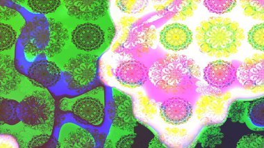 Düz Çiçek Elementleri Tasarımı. Renkli Bahar Teması eskiz kalıbı. Karalama çiçeği. Güzel kumaş deseni. Raster illüstrasyonu. Zentangle soyut çiçekleri.