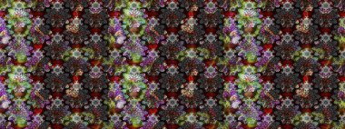 Raster illüstrasyonu. Gri kıvırcık çiçekler gri renkte şekillenir. Klasik çiçek tasarım elementleri.