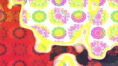 Raster çiçek desenleri çiziyor. Vadinin sarı renkli çiçekleri.