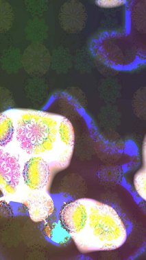 Raster illüstrasyonundaki çiçek desenli çizim. Kahverengi renkte çiçekler.