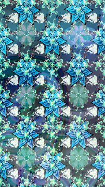 Yumuşak, mavi renkte yaz çiçekleri. Küçük çiçekteki sevimli çiçek deseni. Raster illüstrasyonu. Raster deseni.