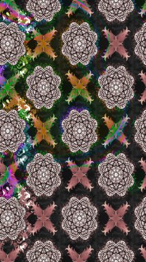 Renkli Bahar Teması eskiz kalıbı. Düz Çiçek Elementleri Tasarımı. Raster..