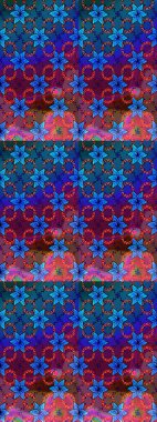 Mavi renklerde. Raster illüstrasyonundaki çiçek desenli çizim. Raster illüstrasyonu. Güzel kumaş deseni.