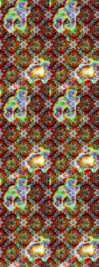 Çiçeksel çizim kalıbının yansıması. Vadinin gri renkli çiçekleri.