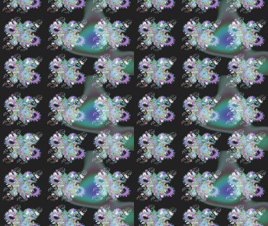 Raster illüstrasyonu. Organik motif arka planı. Ultraviyole kumaş deseni. Çizim deseni.