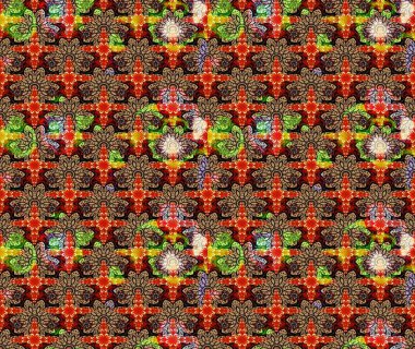 Kabile sanatı boho baskısı, klasik çiçek arkaplanı. Soyut etnik raster çizim kalıbı. Arkaplan dokusu, duvar kağıdı, bej renkli çiçek teması.