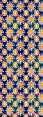 Yumuşak, mavi renkte bahar çiçekleri. Çiçekli karalama şeklinde Raster çiçek deseni. Raster illüstrasyonu.