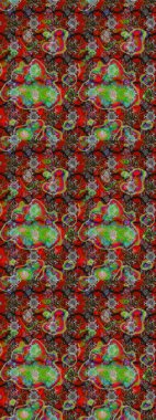 Çiçekli karalama şeklinde Raster çiçek deseni. Kibarca, kırmızı renkte yaz çiçekleri. Raster illüstrasyonu.