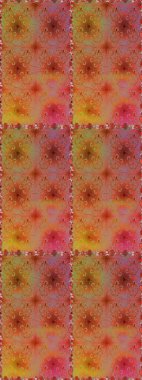 Raster illüstrasyonunda kusursuz çiçek deseni. Çiçekler suluboya tarzında kahverengi ve turuncu renklerde.