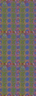 Sorunsuz çiçek desenli çiçekli, halk tarzında bırakır. Elle çizilmiş. Raster illüstrasyon.