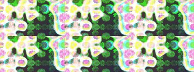 Raster. Zarif, parlak ve yeşil çiçek desenli bir taslak. Sabıka baskıları, bebek kıyafetleri, duvar kâğıtları, paket kutuları vb..