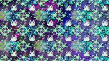 Mavi renkli çiçekler. Raster düz çiçek çizim deseni. Tasarım hediye paketi, tebrik kartları, posterler ve afiş tasarımı.