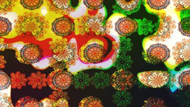 Raster güzel kumaş deseni çiziyor. Renkli Bahar Teması eskiz kalıbı. Çiçek deseni. Düz Çiçek Elementleri Tasarımı.